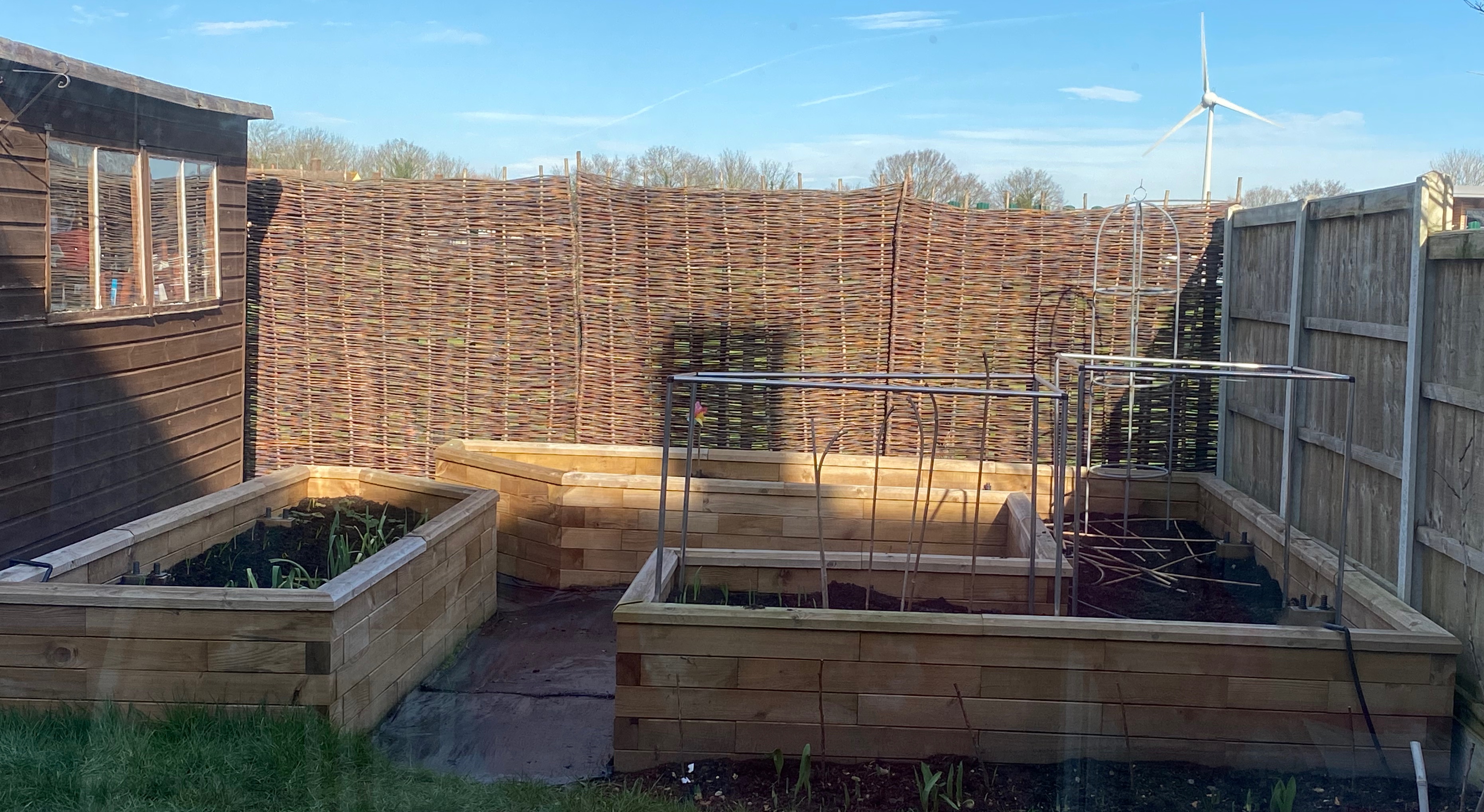 Old Vegetable plot with cages